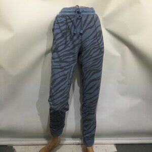 Karen Neuberger M Live Love Lounge Blue Zebra Print Drawstring Pajama Pants